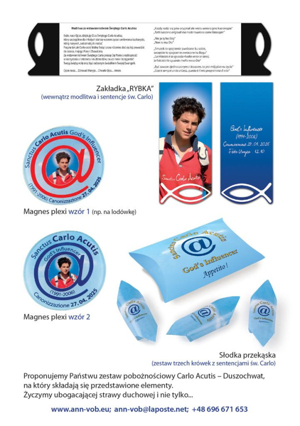 SANCTUS CARLO ACUTIS - DUSZOCHWAT - Zakładka/Magnes/Słodka   przekąska